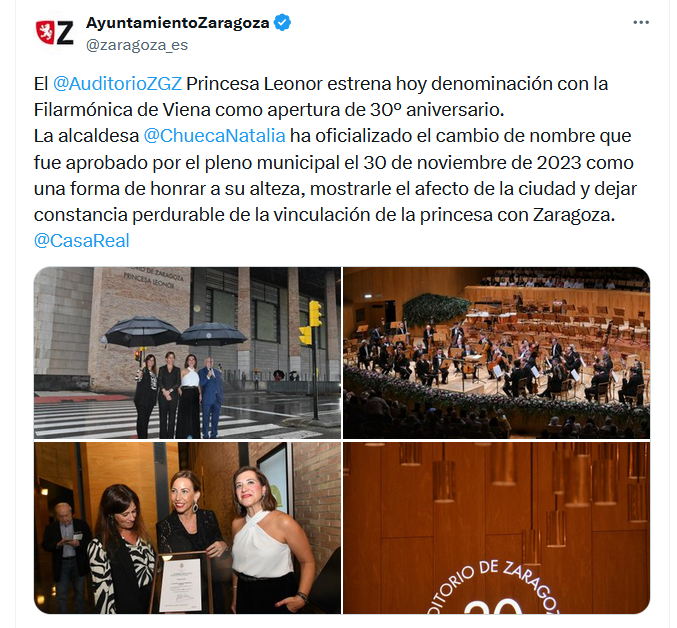 saulesclarin's tweet photo. Se dice que la fiesta de la princesa en el Auditorio ha tenido un coste de 320.000+IVA. De ser así, el regio montante equivale al presupuesto anual de cinco de sus grupos musicales residentes. #Prioridades #Cultura https://t.co/IgeVreCwJT