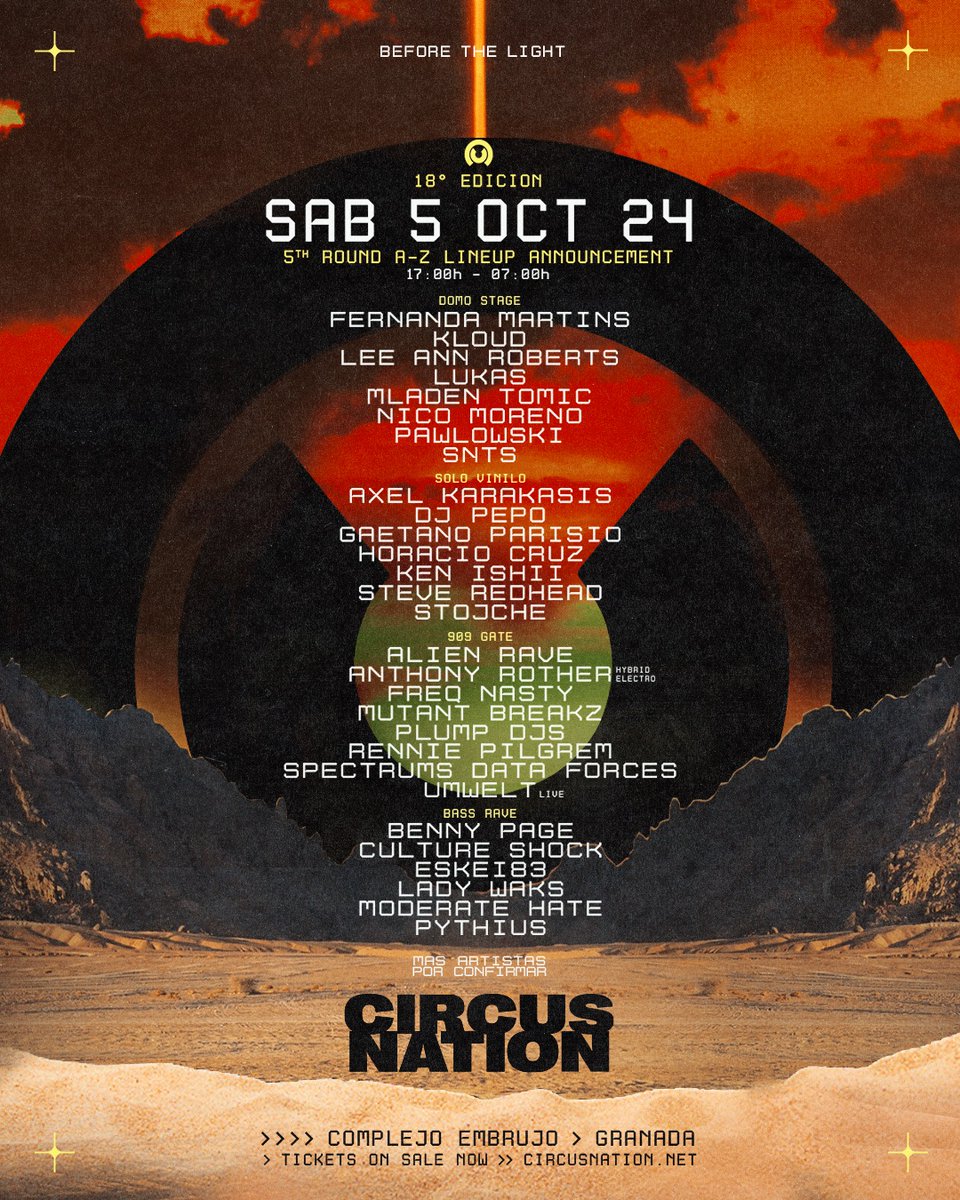 Line up Circus Nation 2024 - Complejo Embrujo #granada