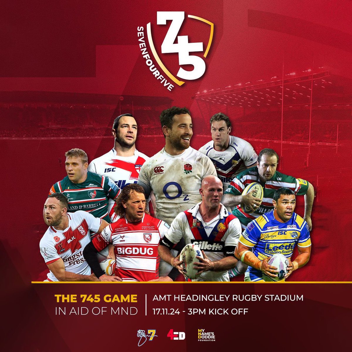 COMING SOON…THE 7️⃣4️⃣5️⃣ GAME - Clash of the Codes
Be at AMT Headingley on Sunday 17th November for a unique hybrid rugby game in aid of the MND community, the last fundraising project Rob Burrow was working on before he passed away. Tickets on sale now at tickets.therhinos.co.uk