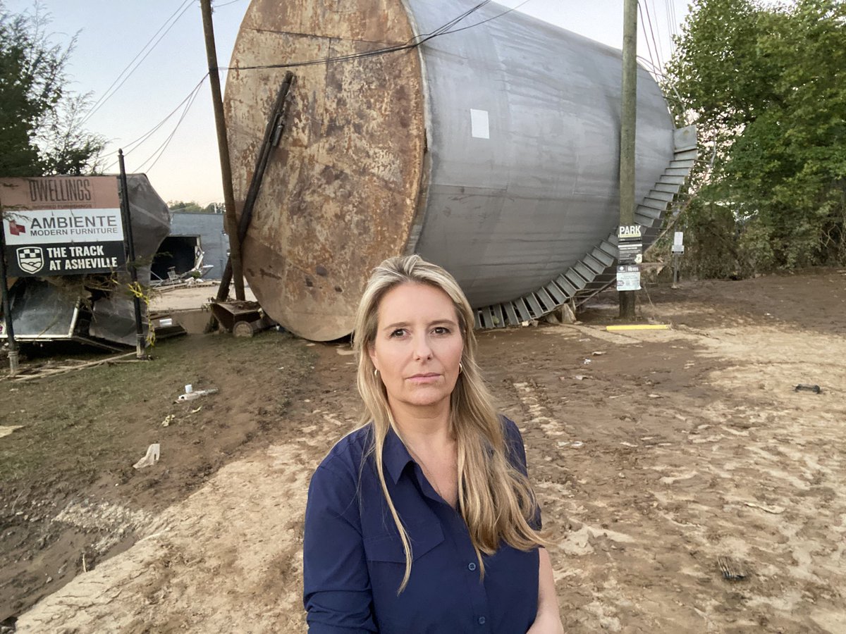LauraSullivaNPR's tweet image. Hard to imagine the water that could pick up this container and deposit in into a residential neighborhood. #NorthCarolinaFlooding