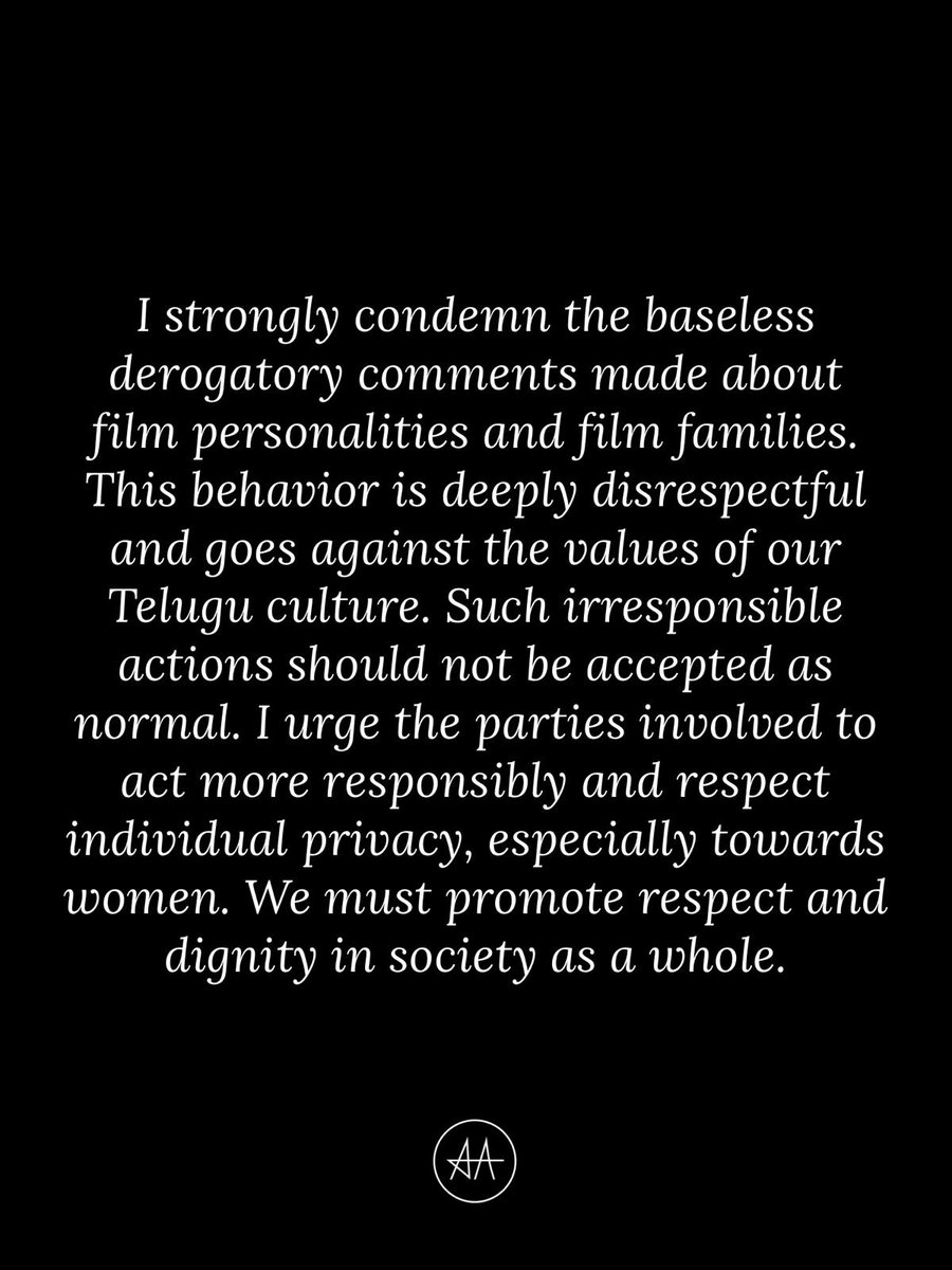 alluarjun's tweet photo. #FilmIndustryWillNotTolerate https://t.co/sxTOyBZStB