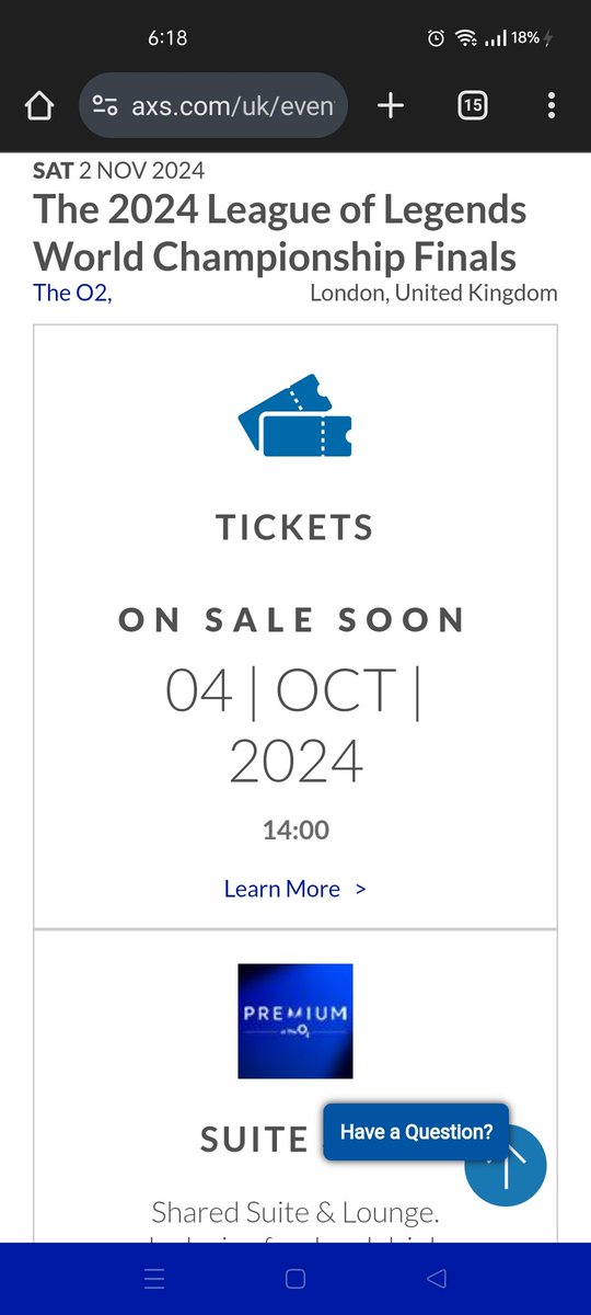 SoyMusguito's tweet photo. Hi @lolesports Now it says that the sale starts at 14:00? But in theory it is at 11? Can it be more disastrous and difficult for fans than this sale? #Worlds2024 #worldstickets https://t.co/l1YisMCQcD