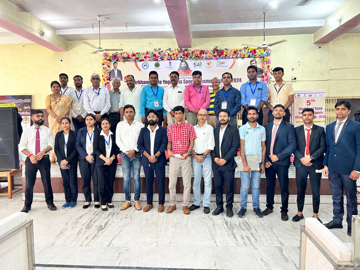 ysajharkhand's tweet photo. 5th Jharkhand State Yogasana Sports Championship 2024-25
Organized By Giridih District Yogasana Sport Association
Our YSAJ Secretary, Official &amp; Athletes
@DrJaideepArya 
@yogasanabharat 
@WorldYogasana https://t.co/WymJ152BI6