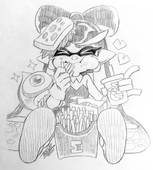 もぐもぐアオリちゃん
#Splatoon3 #splatoonart 