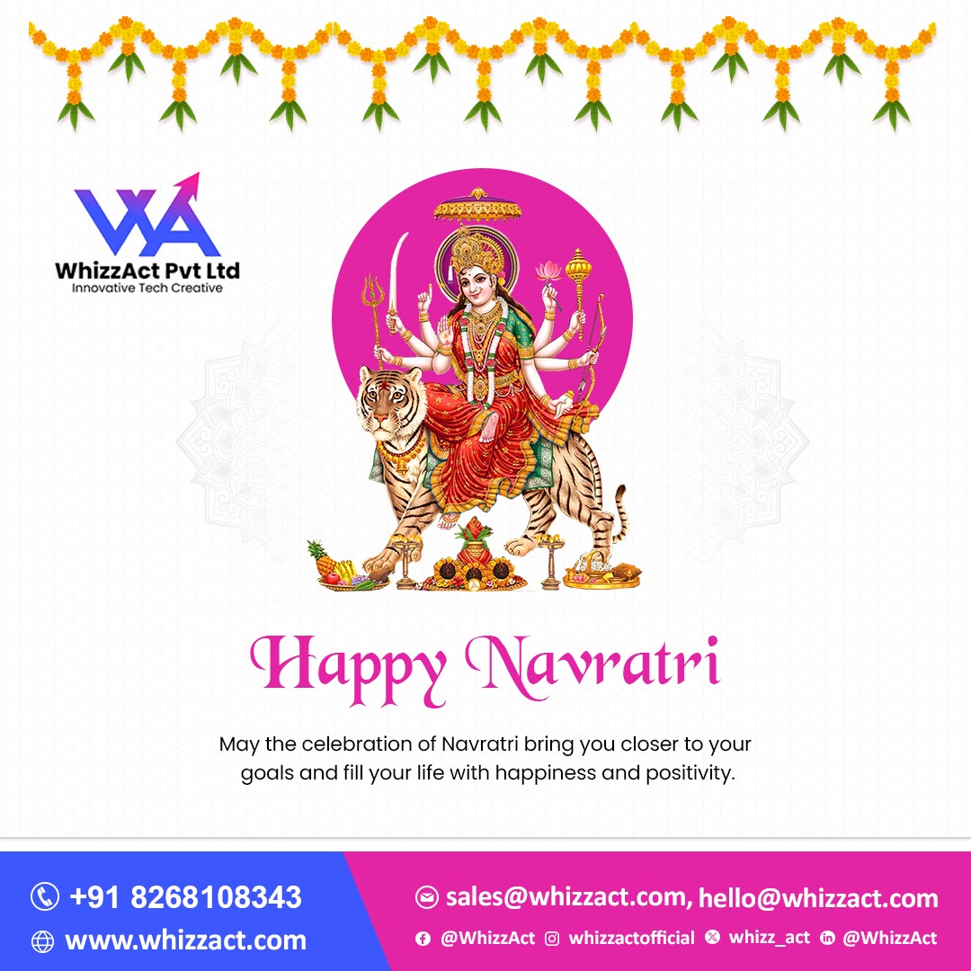 whizz_act's tweet photo. May the festival of Navratri bring new hope, positivity, and prosperity to your life. Wishing you a joyful and blessed Navratri!

#HappyNavratri2024 #NavratriCelebrations #FestiveSeason #NavratriVibes #MaaDurgaBlessings #SpiritualFestival #whizzact #itcompany #mumbai https://t.co/ccR7Bmv1Qb