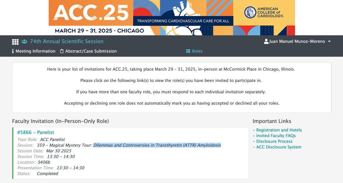 Juan Manuel Muñoz-Moreno, MD, FACC (@juanma_munoz29) on Twitter photo I am so happy and proud to announce my nomination as Faculty for the upcoming #ACC25 Scientific Session <a href="/ACCinTouch/">American College of Cardiology</a>. Being a FACC and sharing this experience with outstanding colleagues is truly an honor! #Match2025 #InternalMedicine #FACCPeruChapter🇵🇪 #ATTRAmyloidosis #Faith🙌🏻 I am so happy and proud to announce my nomination as Faculty for the upcoming #ACC25 Scientific Session <a href="/ACCinTouch/">American College of Cardiology</a>. Being a FACC and sharing this experience with outstanding colleagues is truly an honor! #Match2025 #InternalMedicine #FACCPeruChapter🇵🇪 #ATTRAmyloidosis #Faith🙌🏻