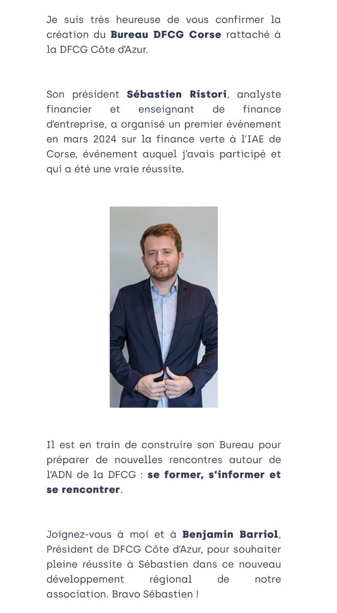 DFCGCorse's tweet photo. Le bureau @DFCGCorse est créé ! 

@SeRistori est en charge de constituer la première équipe. #DFCG #Finance https://t.co/EfPN7k933z