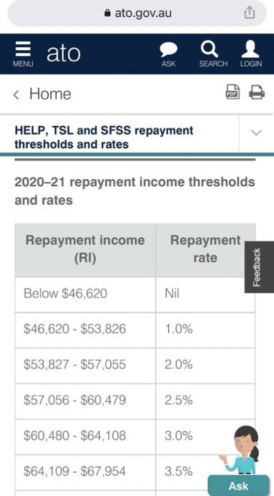 MiltonFriedom5's tweet image. Seguimos derribando mitos. En Australia 🇦🇺 las carreras universitarias se pagan pero el gobierno te da un préstamo donde cubrís los costos de la carrera completos y empezás a devolverlo pagando el % de abajo de acuerdo a tu sueldo al recibirte. 

Todos estudian, nadie boludea.…