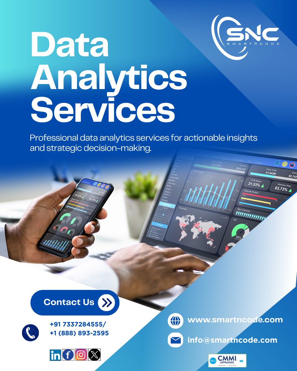 smartncode's tweet photo. Unlock the Power of Data for Smarter Decisions with SMARTnCODE Technologies!

for more details visit our website : https://t.co/PgLDQHmK4a

#DataAnalytics #DataDriven #BusinessInsights #StrategicDecisions #DataVisualization #PredictiveAnalytics #SMARTnCODE #BusinessGrowth https://t.co/H0VK2pQW7y
