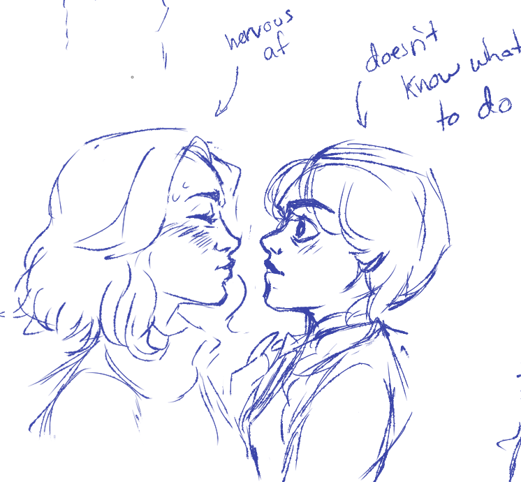 Wallviie's tweet photo. Idk how to use this app. Have a lil sketch I made 

Day one. First kiss
#wenclairtober2024 #wenclair #wenclairfanart https://t.co/32jak3qfOs