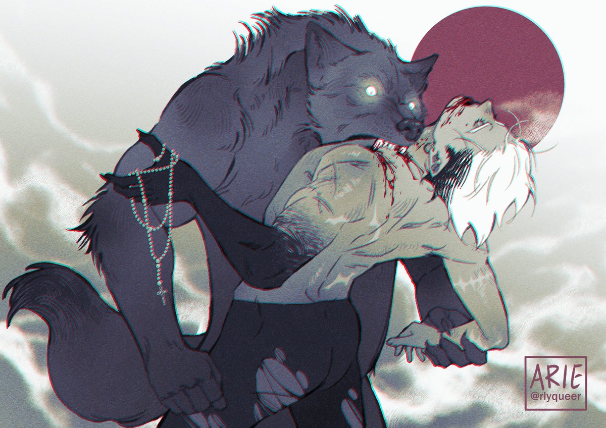 Meeting under a full moon. 🐺🧛 #TRIGUN #vashwood