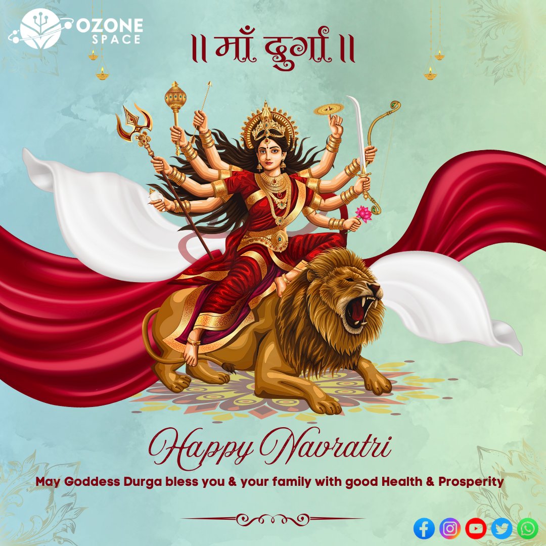 OzoneSpace's tweet photo. This Navratri, may all your dreams come true, and may you find success in all your endeavors. #ozonespace wishes Happy Navratri! https://t.co/sjR3HxtGMn