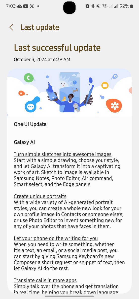 uratangazaiki's tweet photo. @UncleGobby and @M_Jeffnaldo, did you notice that instead of sending One UI 6.1.1, they sent AI updates along with security patches for September? #S22U https://t.co/JzFc2DXEPi