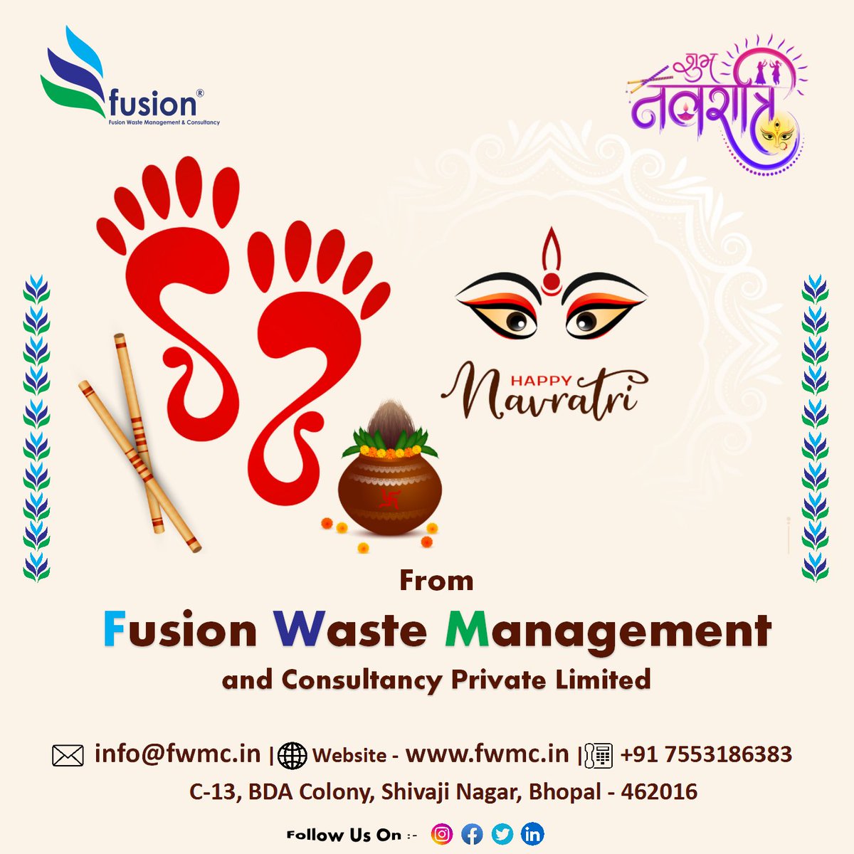 FWMC_India's tweet photo. "✨ Let the beats of the dandiya and the spirit of devotion fill your heart with joy this Navratri! May Maa Durga bless you with strength, happiness, and prosperity. 🌸🙏
#happynavratri2024 #FWMC https://t.co/AZFoSIhNXq