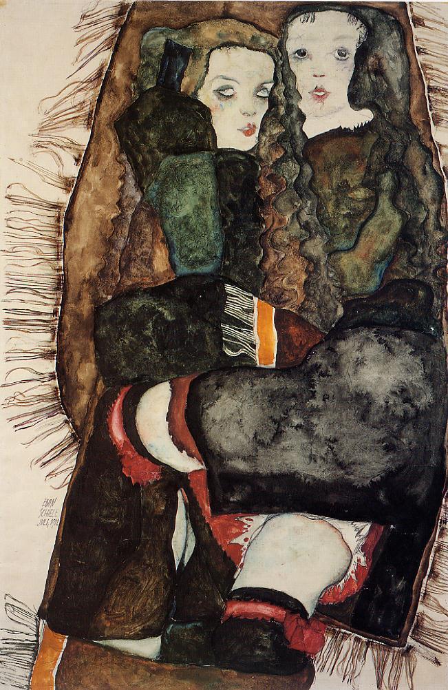Two Girls on a Fringed Blanket, 1911