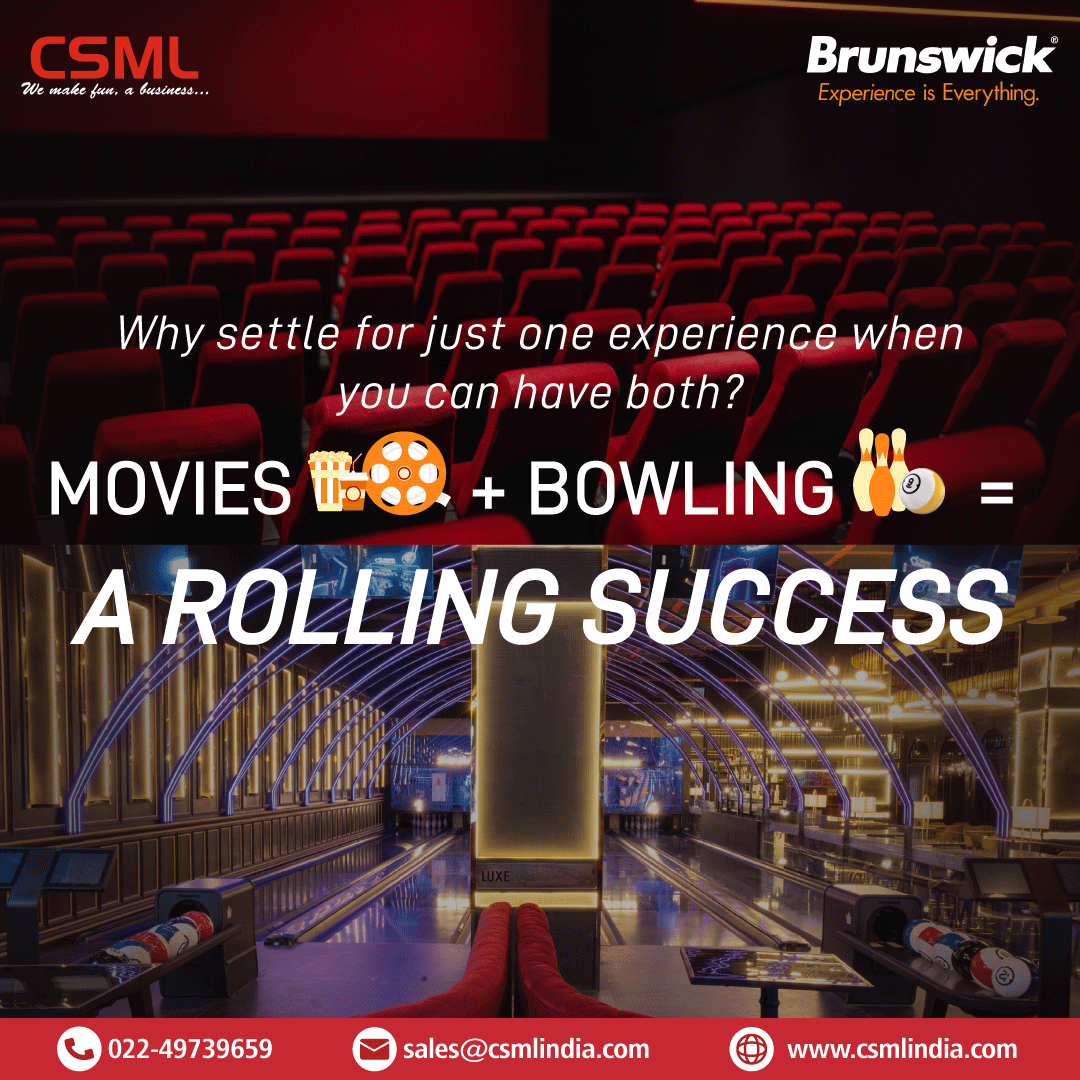 CsmlGroup's tweet photo. The trend of merging movie theaters and bowling is taking the entertainment world by storm! 🍿🎳 Why settle for just one experience when you can have both? At CSML Group, we're proud to bring Brunswick Bowling to your venue.

#CSML #BrunswickBowling #MovieTheaters #Bowling https://t.co/0KgppjeT3Q