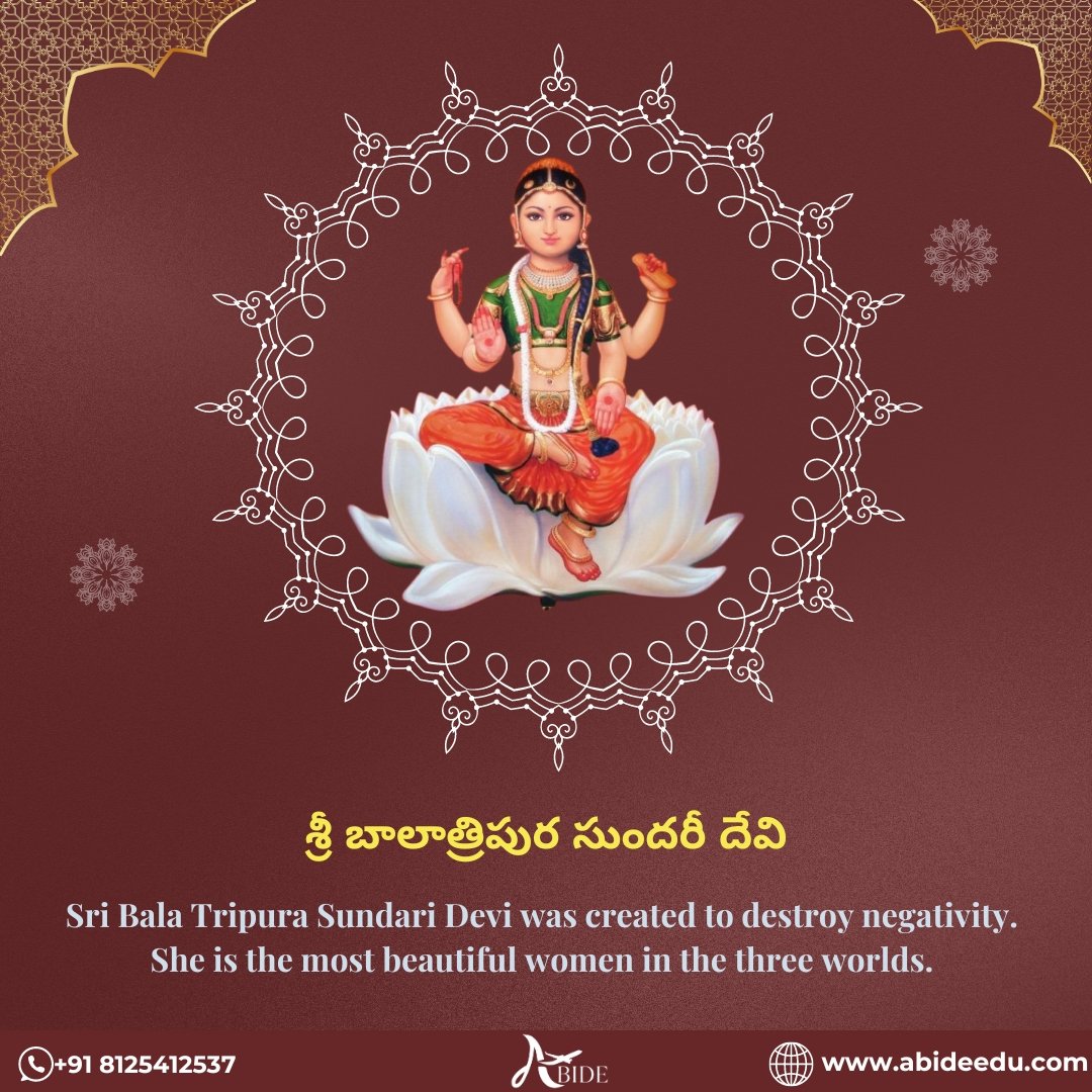 AbideEdu's tweet photo. Sri Bala Tripura Sundari devi is the most beautiful woman in the three worlds. And this is the first avatar in this auspicious occasion of Dussehra.
.
.
#sribalatripurasundari #dussehra #evilqueen #festival #divine #avatar #abideedu #studyabroad #instagood https://t.co/JDEPlfIc7d