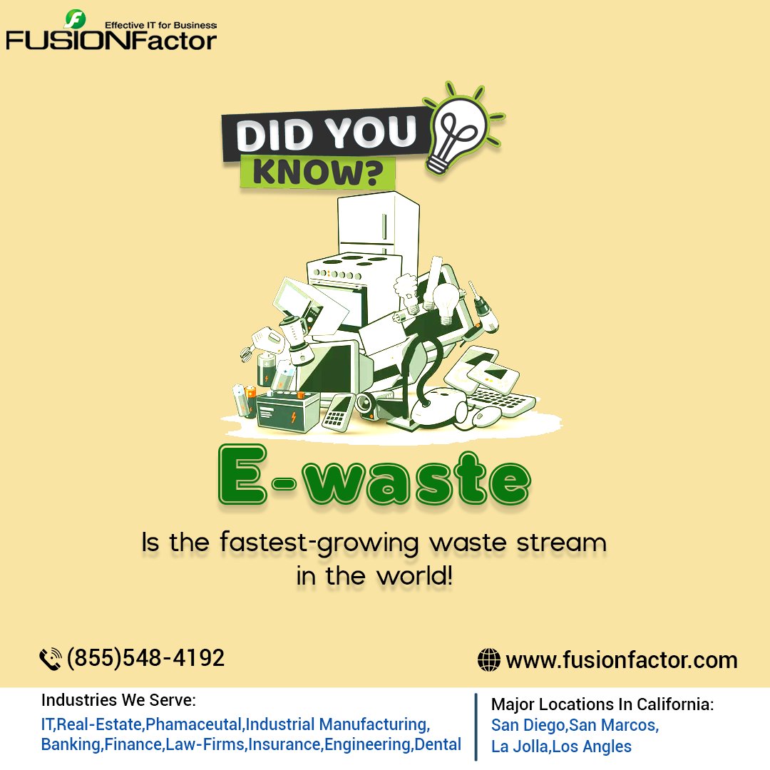 Over 70% of toxic waste in landfills comes from discarded electronics. Let's work together to reduce electronic waste by recycling and extending the life of our devices. #didyouknow #cleantech #IT #technology
