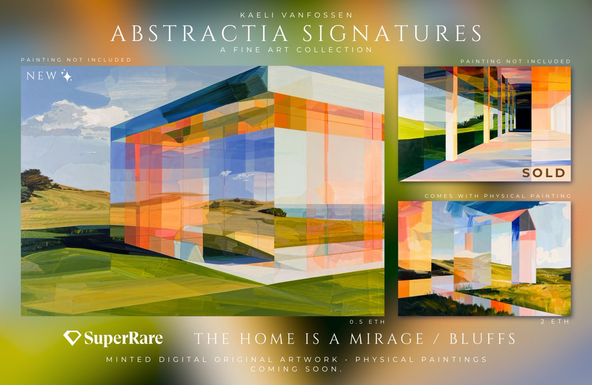 Goooodnight 🌙✨

just added a brand new piece in 'The Home is a Mirage' series! I live near the Del Mar Bluffs, in San Diego, California, so I thought it would be nice to create a bluffs edge scene for my third mirage home. 

You can view it on <a href="/SuperRare/">SuperRare</a> here: