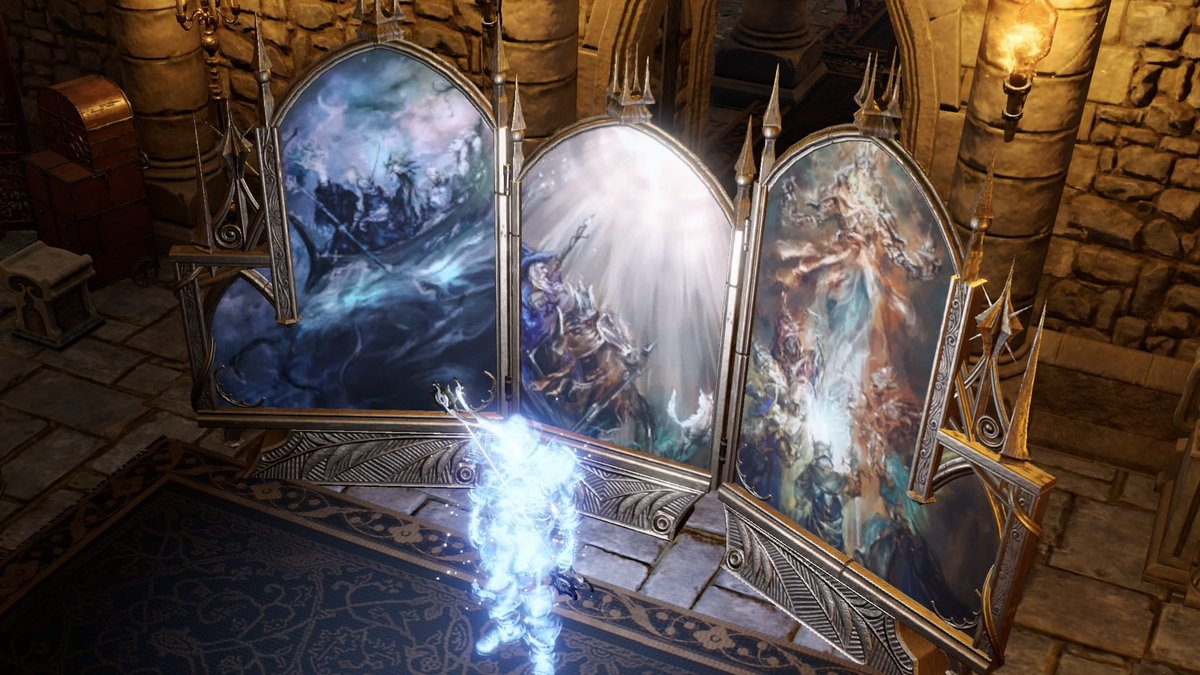 RRe_Unknown's tweet image. 絵画を揃えたら宝物庫入れた🙌
難易度選択のイラストが絵画に使われててめちゃオシャレ！✨🖼✨️
このお金はすべて我のもの|ωΟ｡)ｸﾞﾌﾌ
#Divinity2  #ディビニティ2