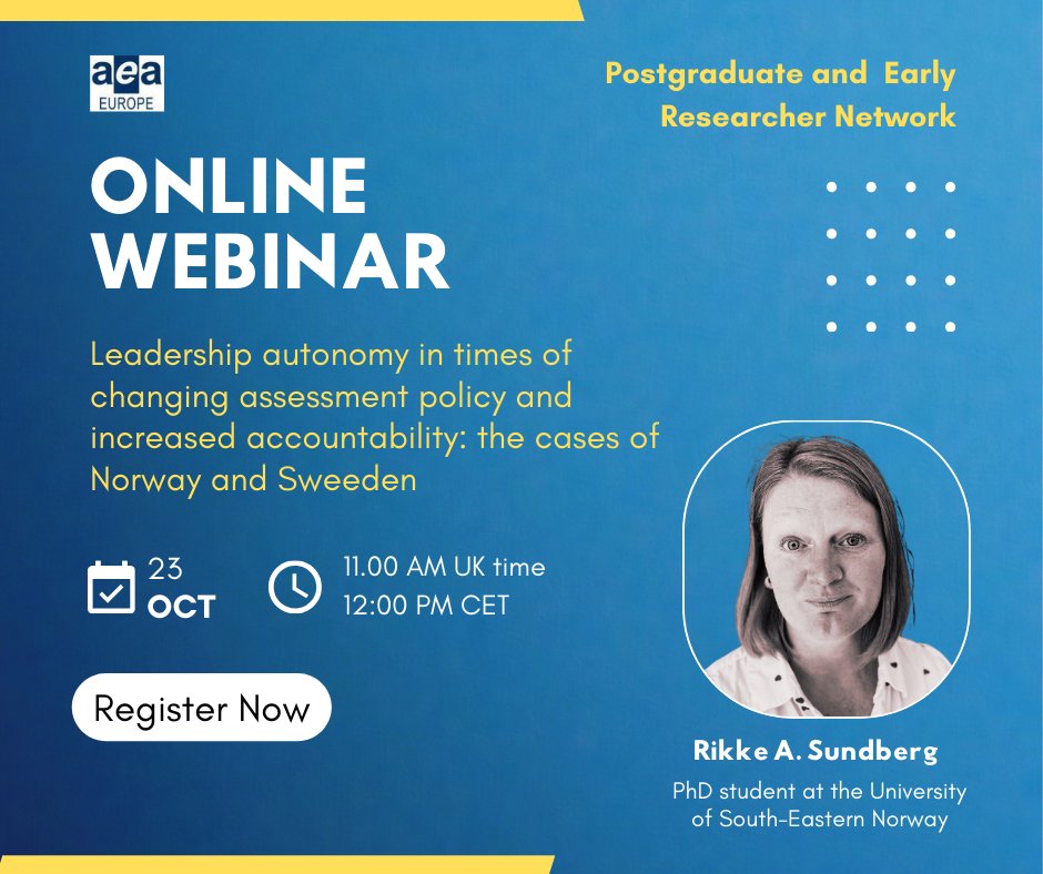 AEA-Europe (@aeae_2000) on Twitter photo We are excited to announce a new webinar organised by the Postgraduate and Early Researcher network of AEA-Europe.
For more information, visit: aea-europe.net/?mailpoet_rout…
#webinar #aeaeurope <a href="/easy_conf/">EasyConferences</a> We are excited to announce a new webinar organised by the Postgraduate and Early Researcher network of AEA-Europe.
For more information, visit: aea-europe.net/?mailpoet_rout…
#webinar #aeaeurope <a href="/easy_conf/">EasyConferences</a>