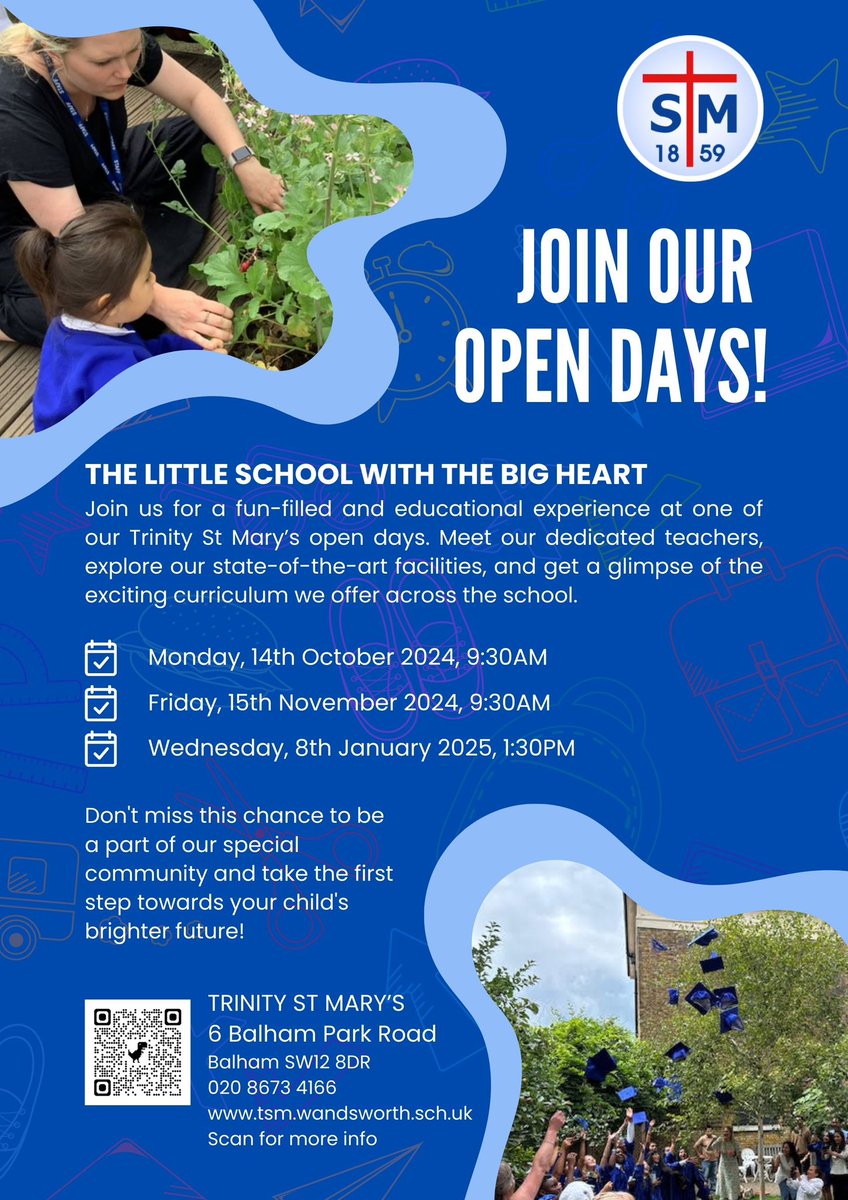 Open Days at TSM. Join us 
<a href="/balhamnewsie/">Balham Newsie</a> <a href="/stmarybalham/">St Mary's Balham</a> <a href="/tootingnewsie/">Tooting Newsie</a> #TSMFamily