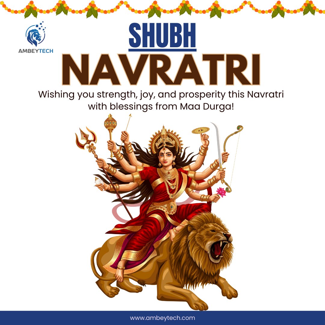 ambeytech's tweet image. Happy Navratri #DurgaMaaBlessings #Ambeytech #TechWithTradition #NavratriCelebration #BusinessGrowth #FestivalVibes #DigitalTransformation #NavratriSpecial #InnovationMeetsTradition #TechForSuccess
