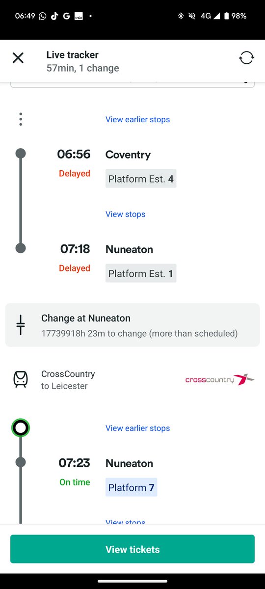 MMMacaulay's tweet photo. @thetrainline I seem to have way too much time in Nuneaton. Is there a quicker way to change trains 😂🧐 https://t.co/OxugvzBCxF