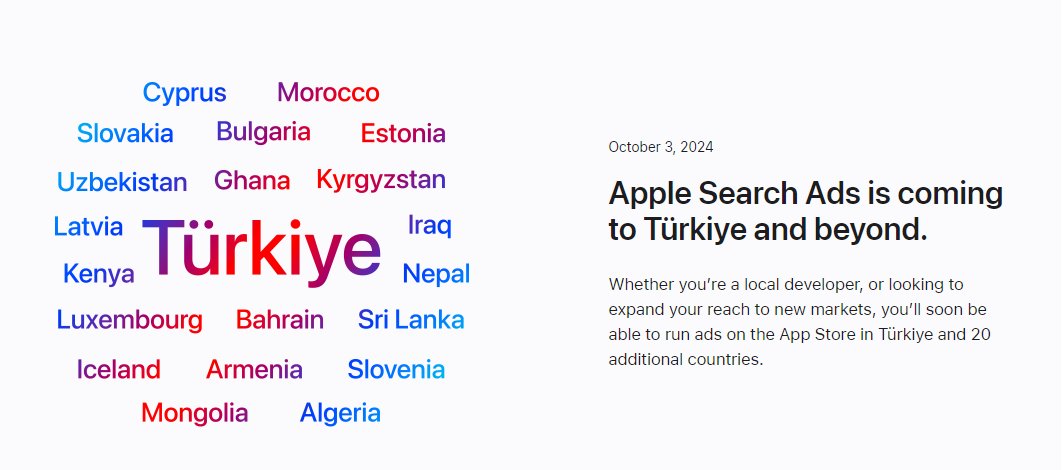Güne harika bir haberle başladık. Apple SearchAds sonunda Türkiye'ye açılıyor.