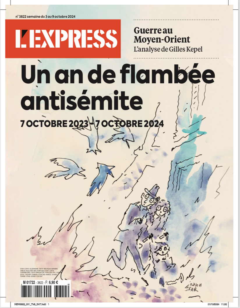 Les agressions antisémites représentent aujourd'hui 57% de l’ensemble des atteintes aux personnes à  caractère raciste en France. Alors que les juifs comptent pour moins de 1 % de la population

Un an de flambée antisémite

🙏<a href="/joannsfar/">Sfar Joann</a> pour la couverture

lexpress.fr/societe/exclus…