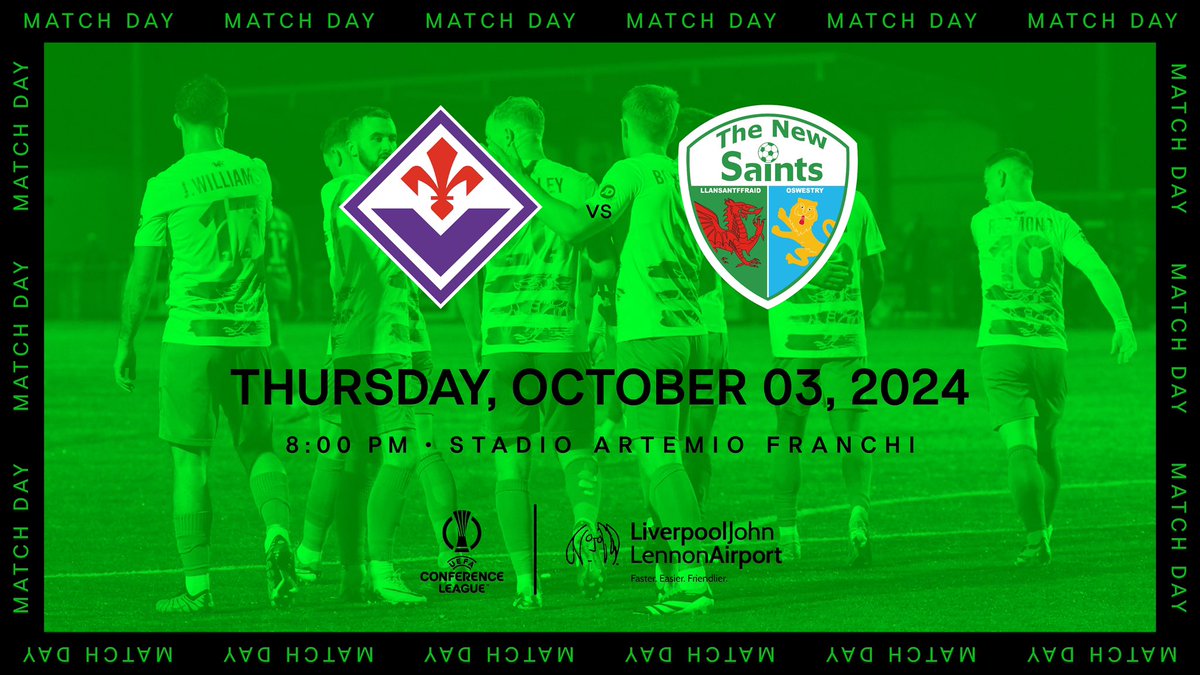 tnsfc's tweet photo. A historic night awaits The New Saints, as 28 years after their first-ever European qualifying game, they finally make their debut in the league phase of the UEFA Conference League against Serie A giants, Fiorentina.
With the home side reaching the final of the competition in each of the last two seasons, tests don’t come much tougher than this.
#UECL