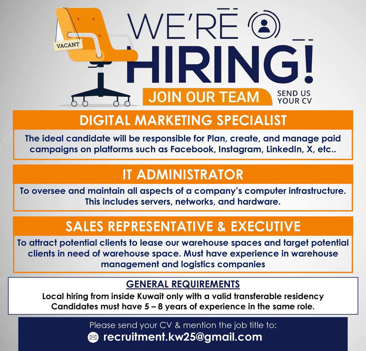 Hiring Sales Team | iiQ8 Jobs Business Development Specialist, Sales Executives, IT Admin, Business Development