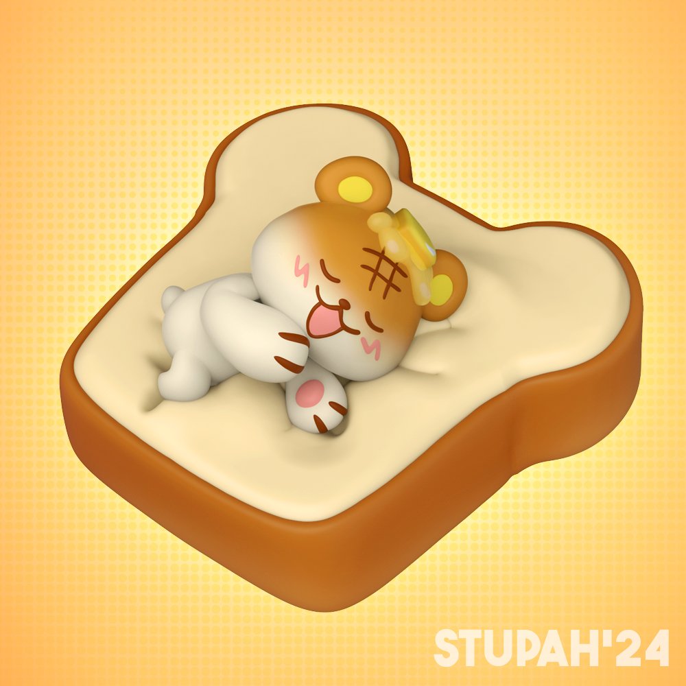 Fanart of <a href="/uguubear/">uguubear 🧈🐻 con prep grind!!</a>  Butter Bear mascot! 

#uguubeart