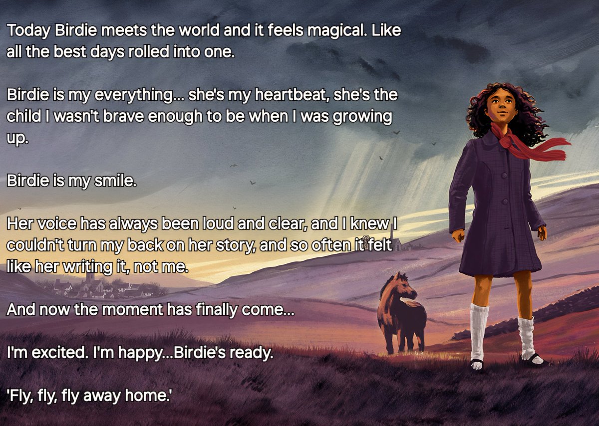 It's publication day today for Birdie &amp; I'm overwhelmed with all sorts of feelings. Thanks to all the authors &amp; wonderful people who've already taken time out to champion her &amp; of course, thanks to <a href="/RobinsonKH/">Keith Robinson</a> for his beautiful vision of Birdie.
<a href="/AndersenPress/">Andersen Press</a> 
<a href="/LitAgentClare/">Clare Wallace</a>