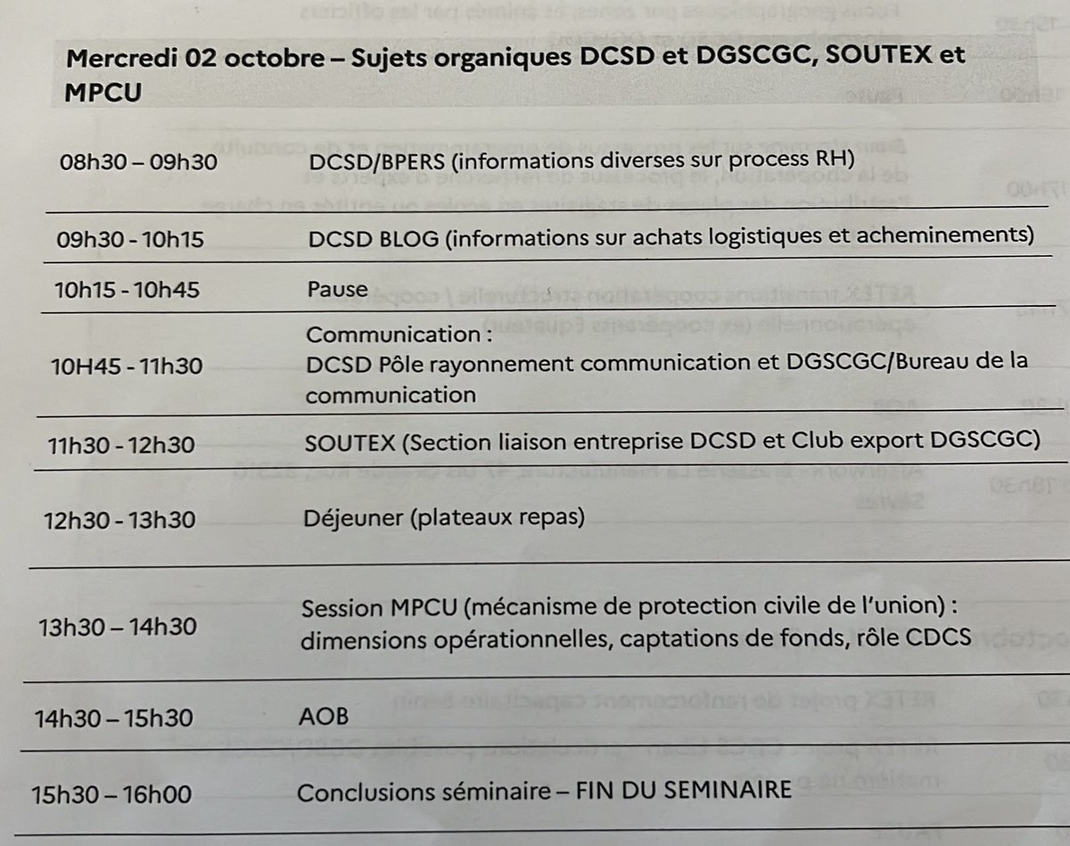 phsallenave's tweet image. Jour 3️⃣ du séminaire, 🎬 de fin
Des échanges encore et toujours entre @SecCivileFrance et @CoopSecuDefense 
La #TeamMREI en place pour #EuropeanUnion 
La #TeamCOM @francediplo et sa mise en lumière de la #Cooperation 
Les synergies nécessaires en SOUTEX
@FFMI_Incendie