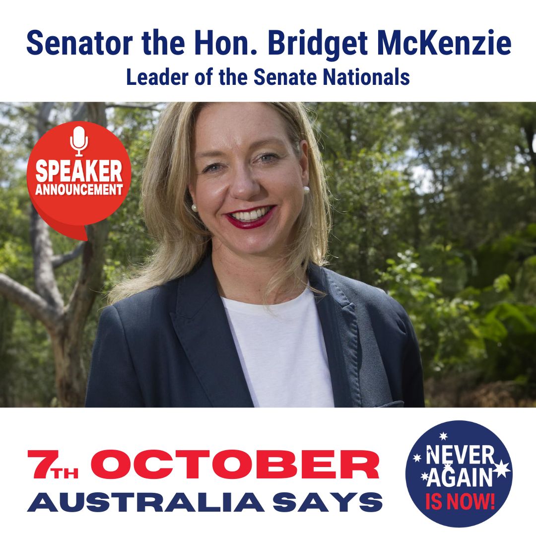 alliesaus's tweet photo. Speaker Announcement Senator the Hon. Bridget McKenzie
This October Australia says NEVER AGAIN is NOW.
Have you got your tickets yet?
Free to register
https://t.co/UYTPjtPK5J
#pushbackthehatemate #neveragainisnow #jewishlivesmatter #stopthehate https://t.co/bHi1ySLr7g