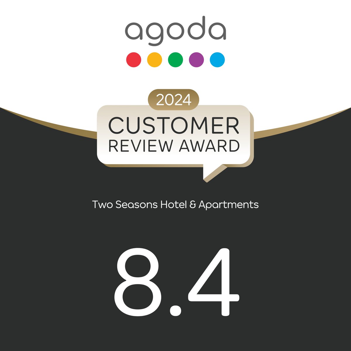 Celebration time! We are proud to announce that our hotel has won Agoda's Customer Review Award for 2024! Big thanks to our wonderful guests and their incredible reviews. Book your stay with us and discover why we’re an award-winning choice! #AgodaCustomerReviewAward