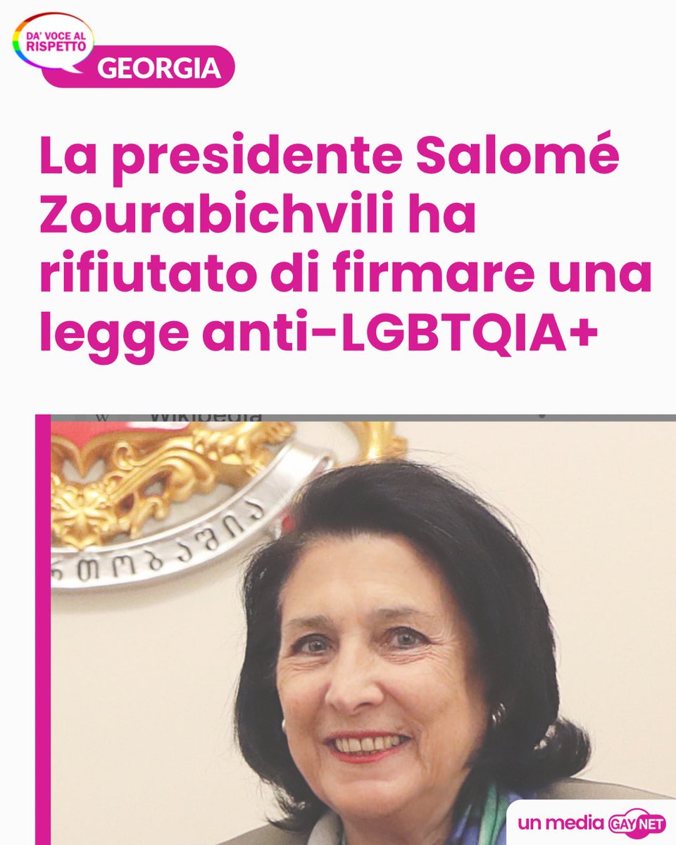 La presidente della Georgia, Salomè Zurabishvili, ha rifiutato di firmare la legge controversa, già approvata dal partito di governo, che limita i diritti delle persone LGBTQIA+. 
#georgia
#LGBTQIA 

instagram.com/p/DApwQI-sAY4/…