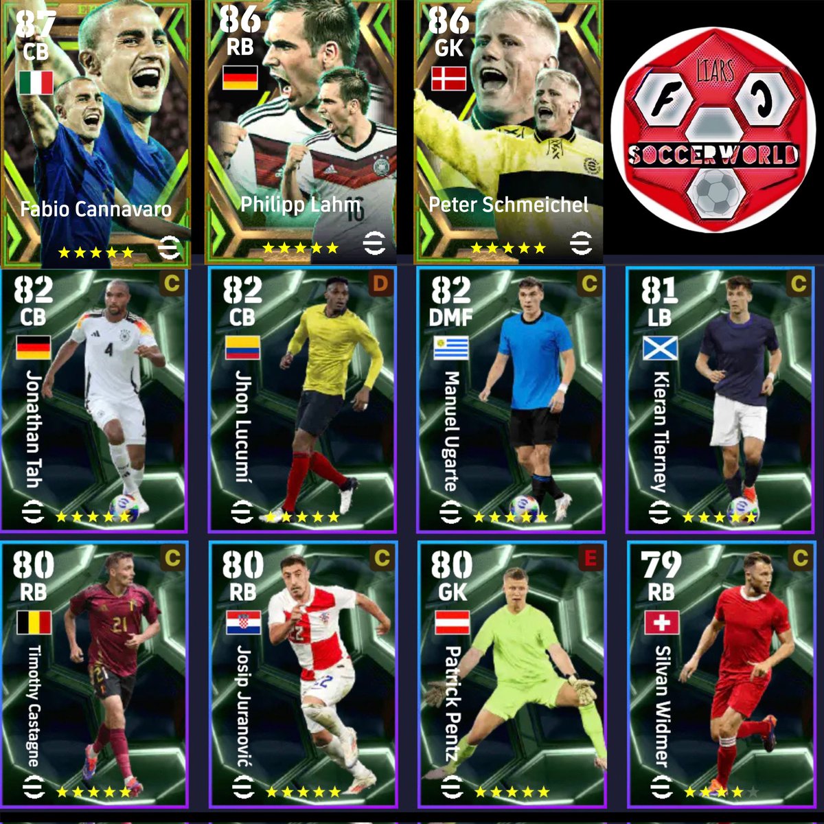 UPCOMING PACK On 7th October (Monday) 🔔🔔🔔

1. EPIC : National Selection Guardians. 

     * Fabio Cannavaro (Destroyer).
     *PeterSchmeichel
(DefensiveGoalkeeper)
     * Philipp Lahm (OffensiveFullback).
       Additional Skill - Edged Crossing