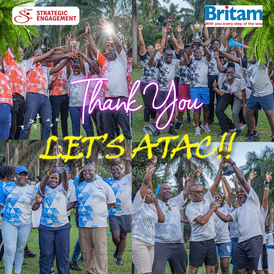 Strategic Engagement Limited (@strategicengage) on Twitter photo Super grateful 🥳 to our amazing clients <a href="/BritamUganda/">Britam Uganda</a> for an epic team-building weekend we experienced. We appreciate your trust, partnership, and teamwork.
#customerappreciation #teambuilding #consultancy #yourstrategicpartner Super grateful 🥳 to our amazing clients <a href="/BritamUganda/">Britam Uganda</a> for an epic team-building weekend we experienced. We appreciate your trust, partnership, and teamwork.
#customerappreciation #teambuilding #consultancy #yourstrategicpartner
