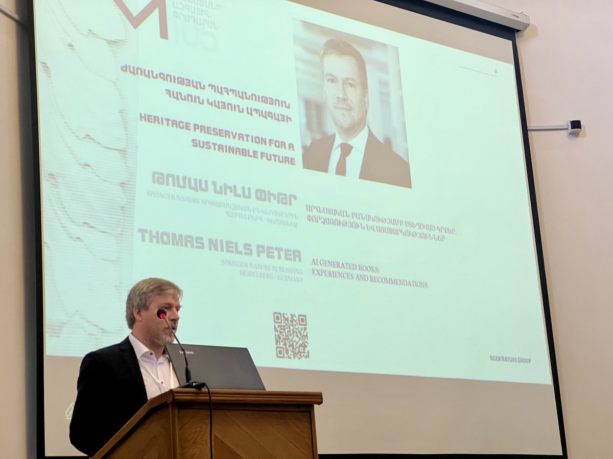 AI Generated Books experiences and recommendations by Dr. Niels Peter Thomas from Springer Nature Publishing. #nlaconference2024