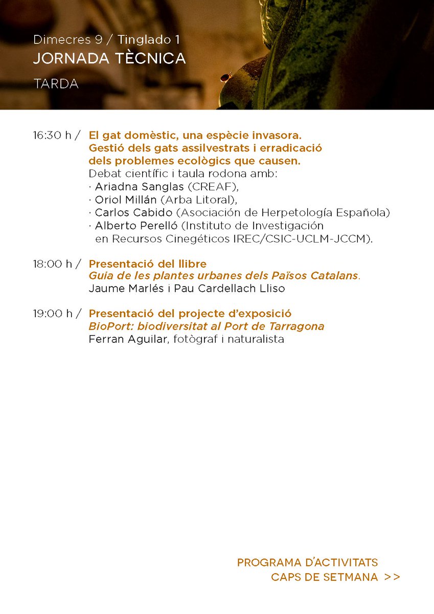 S'apropa la 2a jornada de #biodiversitat urbana de #Tarragona. Dimecres 9 al <a href="/PortTarragona/">Port Tarragona</a> 
<a href="/universitatURV/">Universitat Rovira i Virgili</a> coorganitzem i participem explicant la nostra experiència en #jardins de #papallones