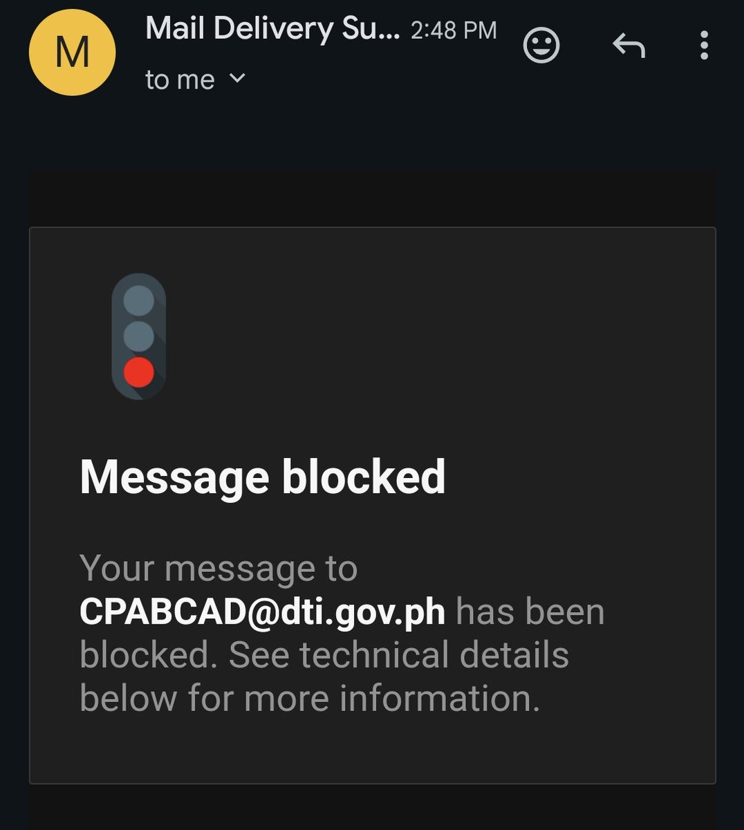 JayrodNatnat's tweet photo. @DtiPhilippines My email was blocked on one of the emails given https://t.co/3MKtiiXiIW