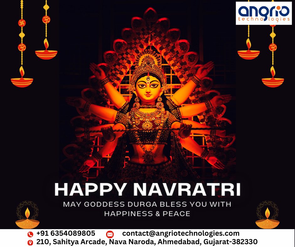 angriotech's tweet photo. ✨Let’s embrace the divine spirit of Navratri with joy, devotion, and togetherness! May these nine nights of celebration fill your hearts with positivity and your homes with happiness. 🙏💫 #HappyNavratri #FestiveVibes #Navratri2024 #JoyAndDevotion https://t.co/QYYmL9csMc