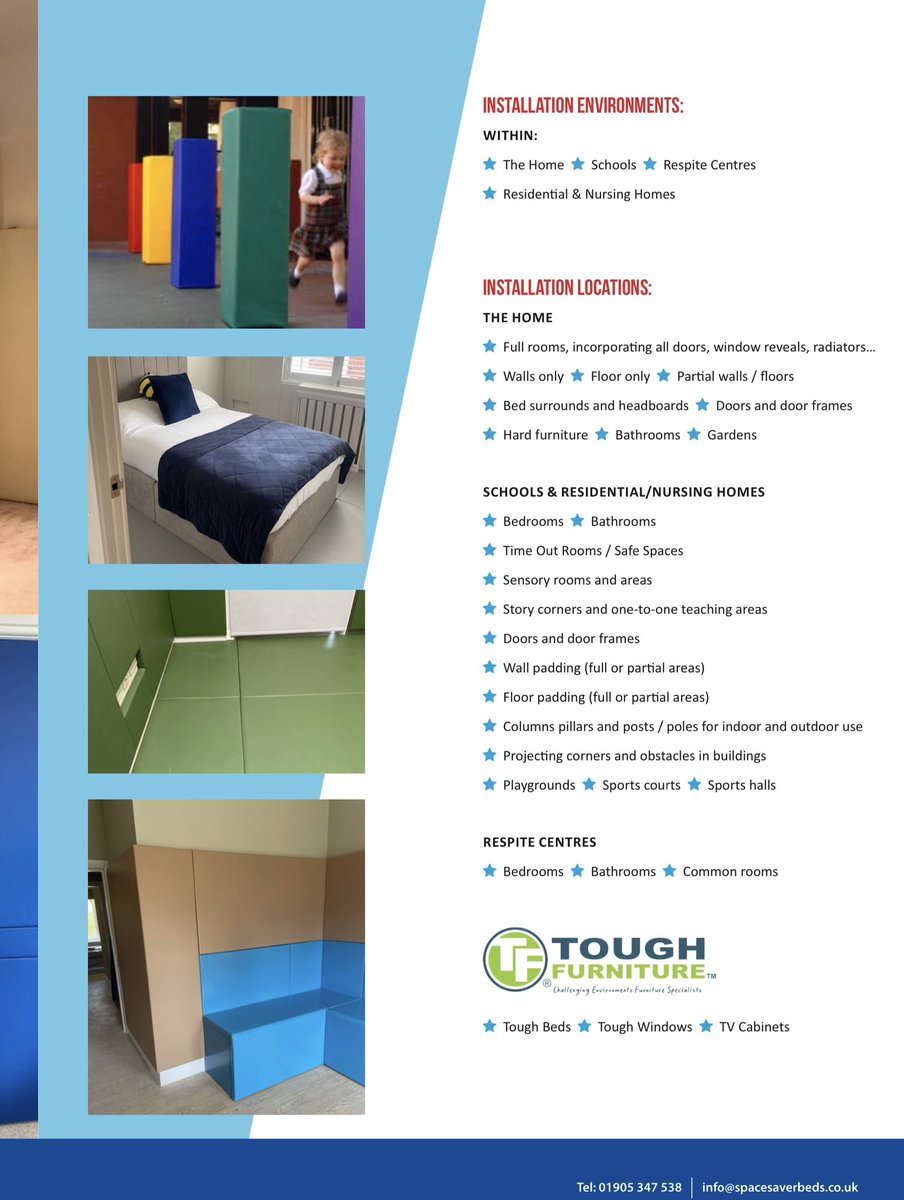 SpaceSaverBeds's tweet photo. Peter Padding by Spacesaverbeds👨🏼‍⚕️👱🏻‍♀️👶🏼

🔹Process
▫️Home Assessment 
▫️Quotation
▫️Site Visit
▫️Padding Installation 

#SafetyPadding #PeterPadding #SocialCare #Adaptations #OccupationalTherapy #SoftSafeRooms https://t.co/46KTLlzXOL