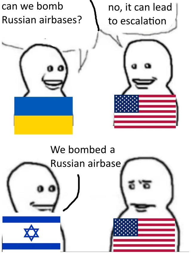 DrewPavlou's tweet photo. President Biden please let Ukraine bomb Russian airbases as well. Both Ukraine and Israel are fighting against Russian terrorism https://t.co/TXXvcfApxE