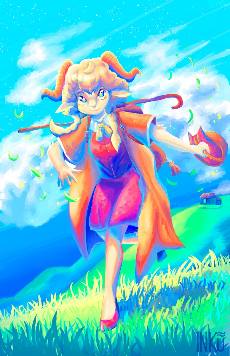 Shepherd girl 🐑🌾🏔️

#digitalart #furry