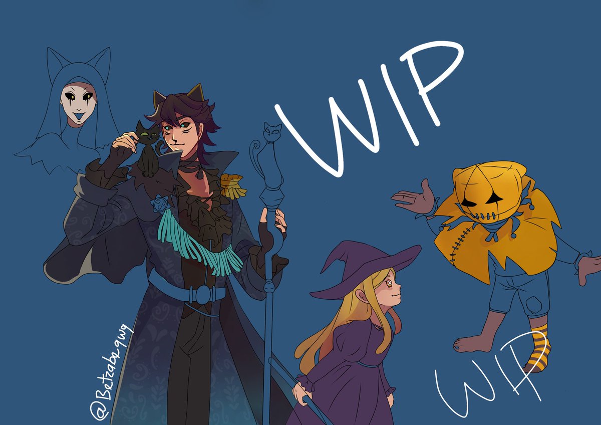 Betzabeqwq's tweet photo. Wip de Halloween :3 ya me canse de deliner xd asi que me puse a pintar lo que llevo xd https://t.co/Kl3as921yY