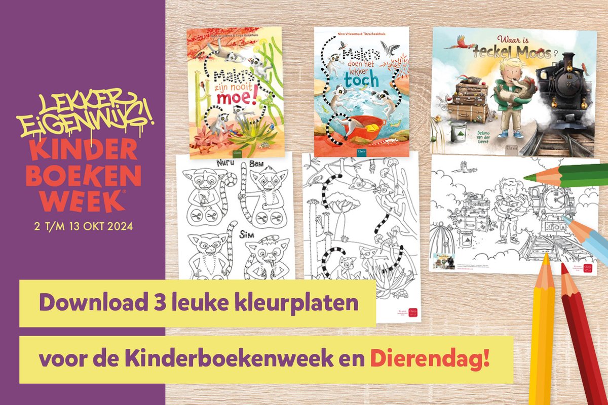 📚🎉 Maak kennis met Online lezen tijdens de Kinderboekenweek én speciaal voor Dierendag! Download leuke bijpassende kleurplaten🎨🖍️

Vind het hier: bit.ly/4eLhnyo

#Kinderboekenweek #Dierendag #ClavisBoeken #LezenIsLeuk #DigitaalLezen #Kleurplezier #Onderwijs
