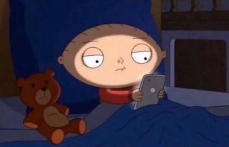 Me on my phone late at night knowing I have to be up by 6 am